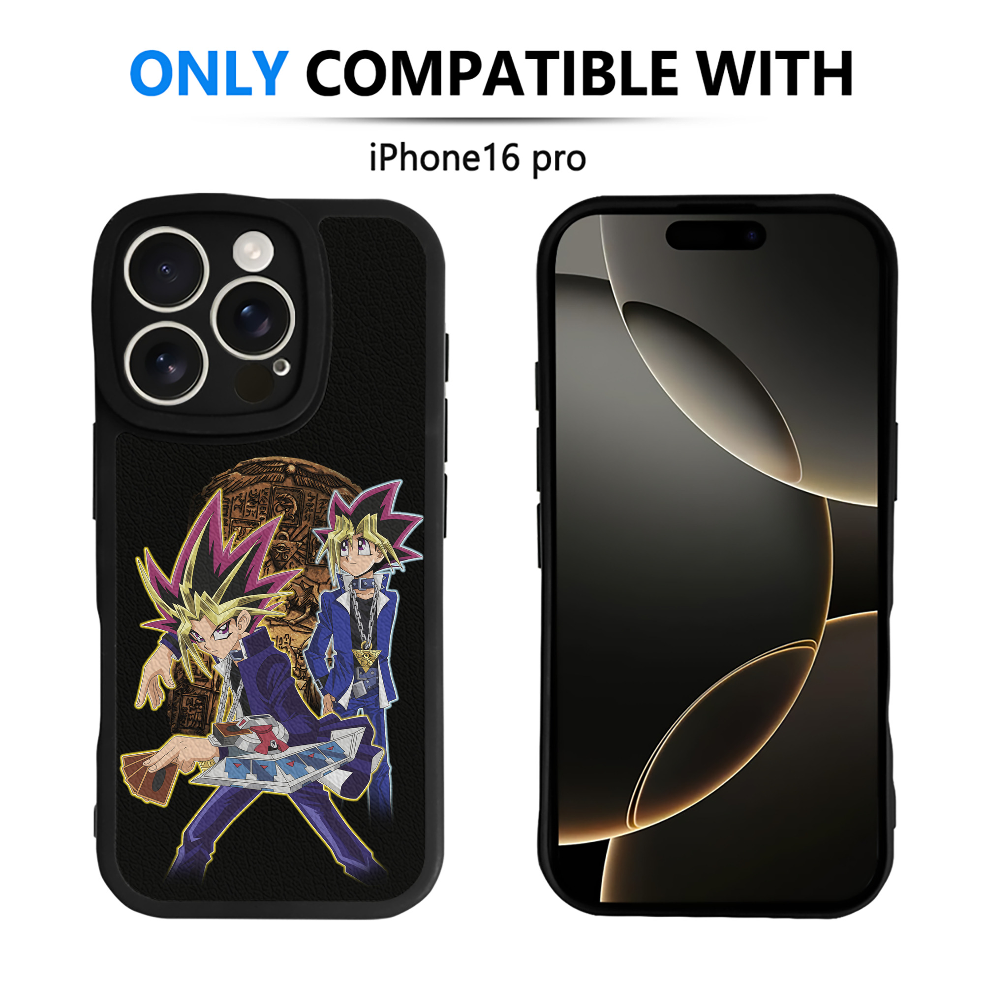 （画像用） 遊☆戯☆王 Yu-Gi-Oh! 【iPhone 16シリーズ対応】シリコンスマホケース（レザー調） 材質：シリコン
